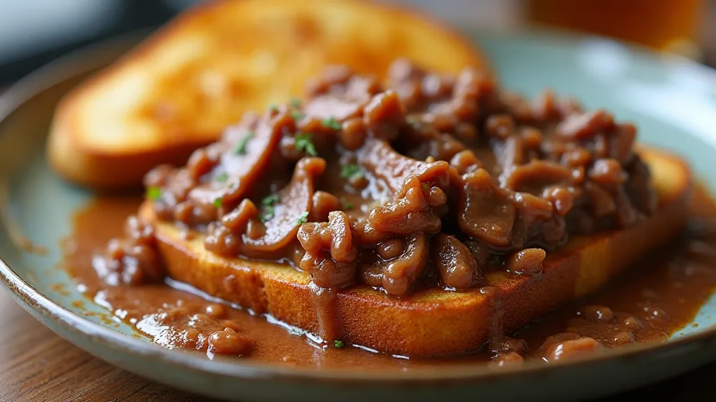 Plate of Chipped Beef on Toast