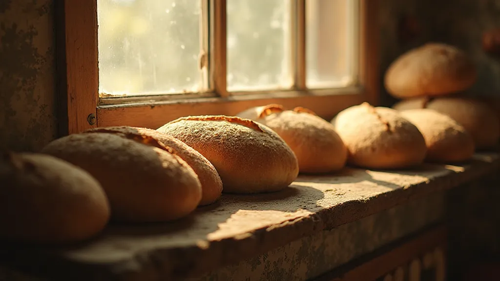 Bread drying on windowsill