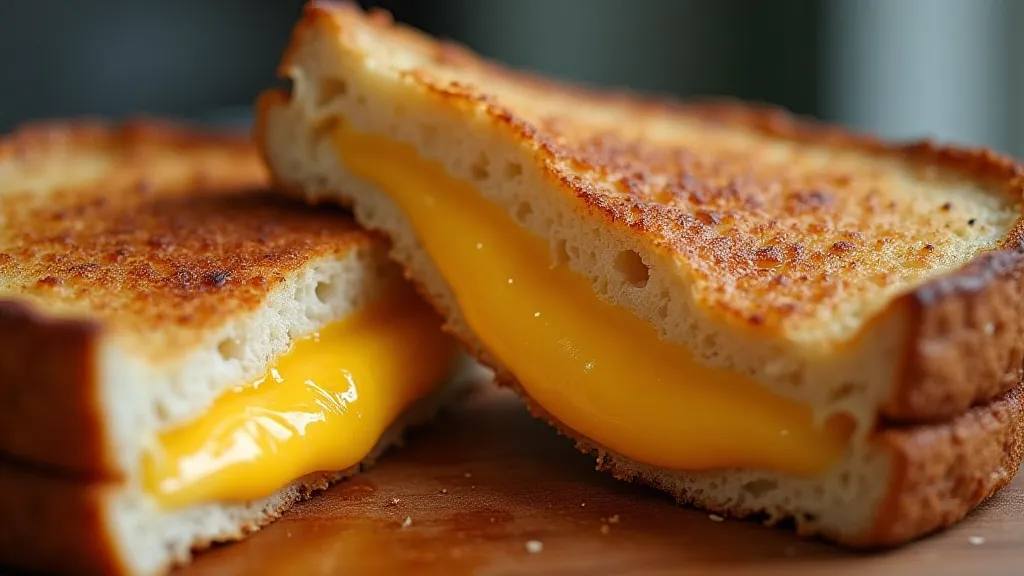 Close up of grilled cheese sandwich