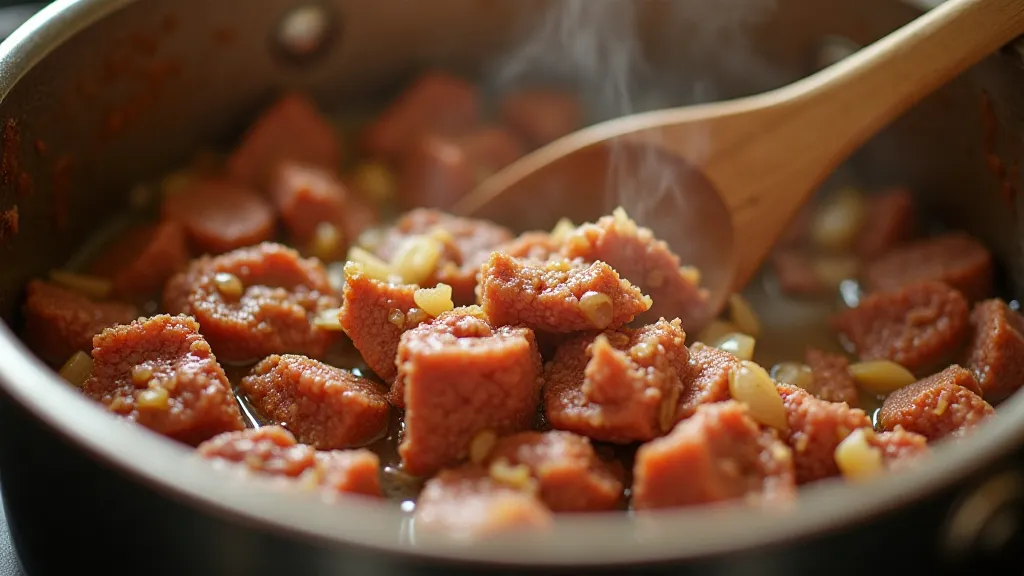Sloppy Joes simmering in a pot