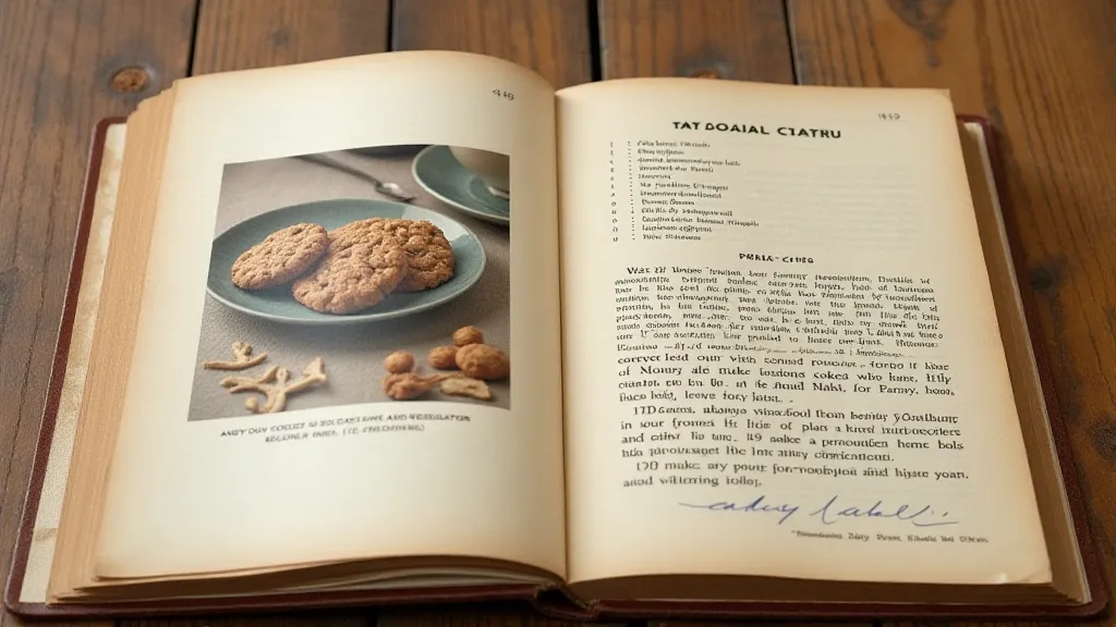 Vintage Cookbook with Oatmeal Cookie Recipe